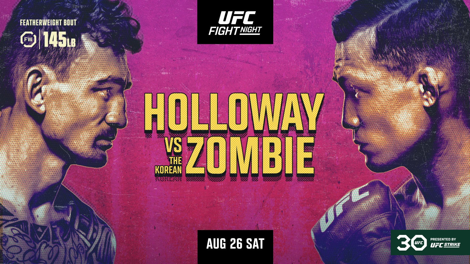 Holloway and The Korean Zombie Set For War: UFC Singapore Fight Card and Start Times